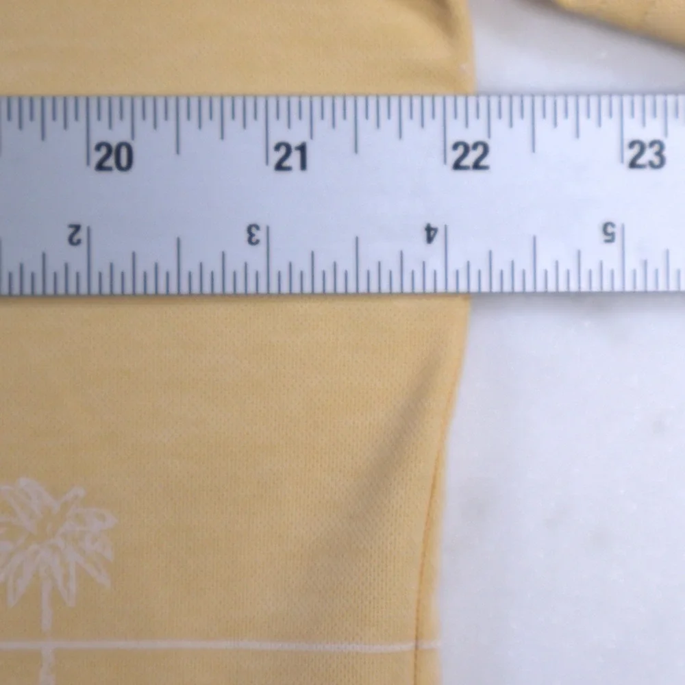 Travis Mathew Marbella Mens Yellow Palm Tree Stripe Golf Polo Shirt